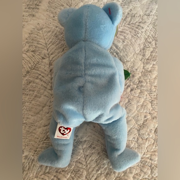 🌸 RETIRED TY BEANIE BABY BEAR “BLUEBONNET”. MWMT! DATED JUNE 2005! APPROX 8”. - Picture 5 of 9